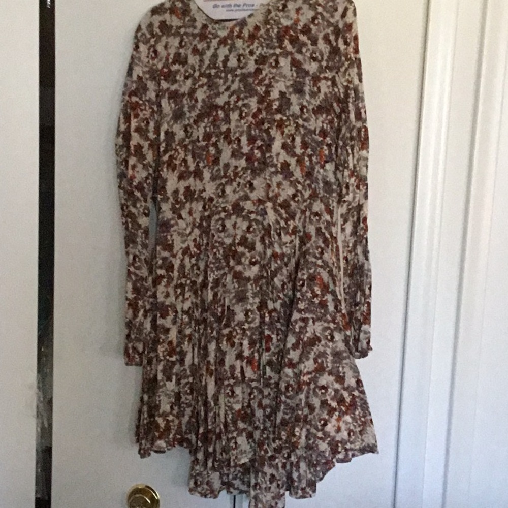 Hi Lo dress, brown multi